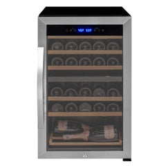 Cascina Series 28 Bottle Dual Zone Freestanding Wine Cooler Refrigerator with Stainless Steel Door