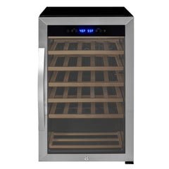 Cascina Series 33 Bottle Single Zone Freestanding Wine Refrigerator Cooler with Stainless Steel Door