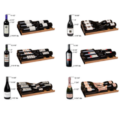 Reserva Series 134 Bottle 71" Tall Three Zone Black Side-by-Side Shallow Wine Refrigerator with Wood Front Shelves