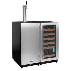 30" Side-by-Side Single Tap Kegerator and Single Zone Wine Refrigerator