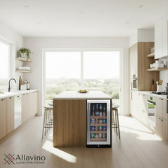 15" Wide Reserva Series Stainless Steel Left Hinge Beverage Center