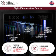 15" Wide Reserva Series Stainless Steel Left Hinge Beverage Center