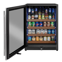 24" Wide Reserva Series Stainless Steel Left Hinge Beverage Center