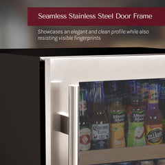 24" Wide Reserva Series Stainless Steel Left Hinge Beverage Center