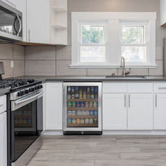 24" Wide Reserva Series Stainless Steel Left Hinge Beverage Center