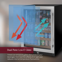 24" Wide Reserva Series Stainless Steel Left Hinge Beverage Center