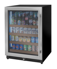 24" Wide Reserva Series Stainless Steel Left Hinge Beverage Center