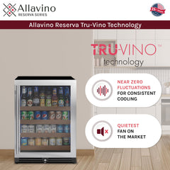 24" Wide Reserva Series Stainless Steel Right Hinge Beverage Center