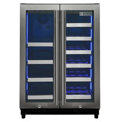 Reserva Series 24" Wide Two Door Stainless Steel Wine Refrigerator/Beverage Center