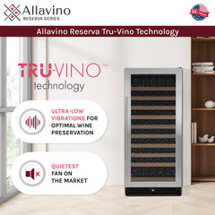 Reserva Series 119 Bottle 55" Tall Single Zone Left Hinge Stainless Steel Wine Refrigerator