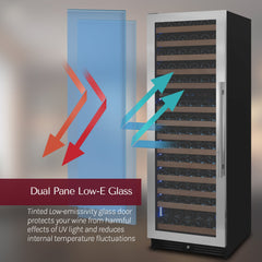 Reserva Series 154 Bottle 71" Tall Dual Zone Right Hinge Stainless Steel Wine Refrigerator