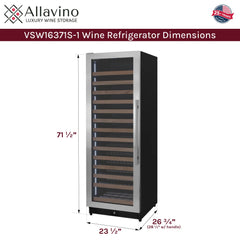 Reserva Series 163 Bottle 71" Tall Single Zone Left Hinge Stainless Steel Wine Refrigerator