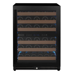 Reserva Series - 51 Bottle Dual Zone Built-in Luxury Wine Refrigerator with Black Door - Right Hinge