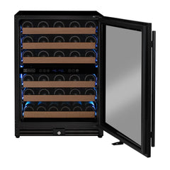 Reserva Series - 51 Bottle Dual Zone Built-in Luxury Wine Refrigerator with Black Door - Right Hinge