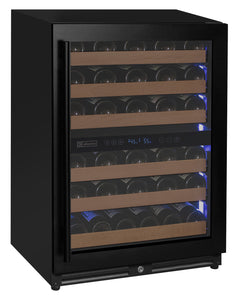 Reserva Series - 51 Bottle Dual Zone Built-in Luxury Wine Refrigerator with Black Door - Right Hinge
