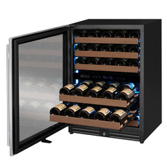 Reserva Series - 51 Bottle Dual Zone Built-in Luxury Wine Refrigerator with Stainless Steel Door - Left Hinge