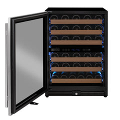 Reserva Series - 51 Bottle Dual Zone Built-in Luxury Wine Refrigerator with Stainless Steel Door - Left Hinge