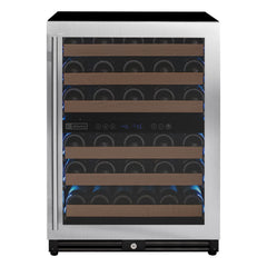 Reserva Series - 51 Bottle Dual Zone Built-in Luxury Wine Refrigerator with Stainless Steel Door - Right Hinge
