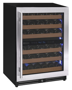 Reserva Series - 51 Bottle Dual Zone Built-in Luxury Wine Refrigerator with Stainless Steel Door - Right Hinge