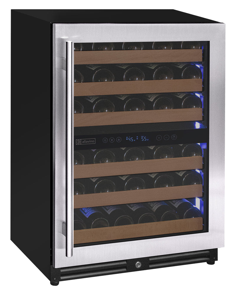 Reserva Series - 51 Bottle Dual Zone Built-in Luxury Wine Refrigerator with Stainless Steel Door - Right Hinge