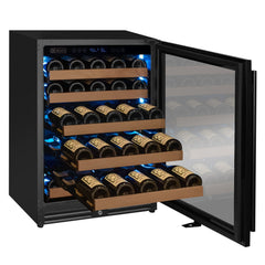 Reserva Series - 51 Bottle Single Zone Built-in Luxury Wine Refrigerator with Black Door - Right Hinge