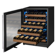 Reserva Series - 51 Bottle Single Zone Built-in Luxury Wine Refrigerator with Stainless Steel Door - Left Hinge