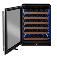 Reserva Series - 51 Bottle Single Zone Built-in Luxury Wine Refrigerator with Stainless Steel Door - Left Hinge