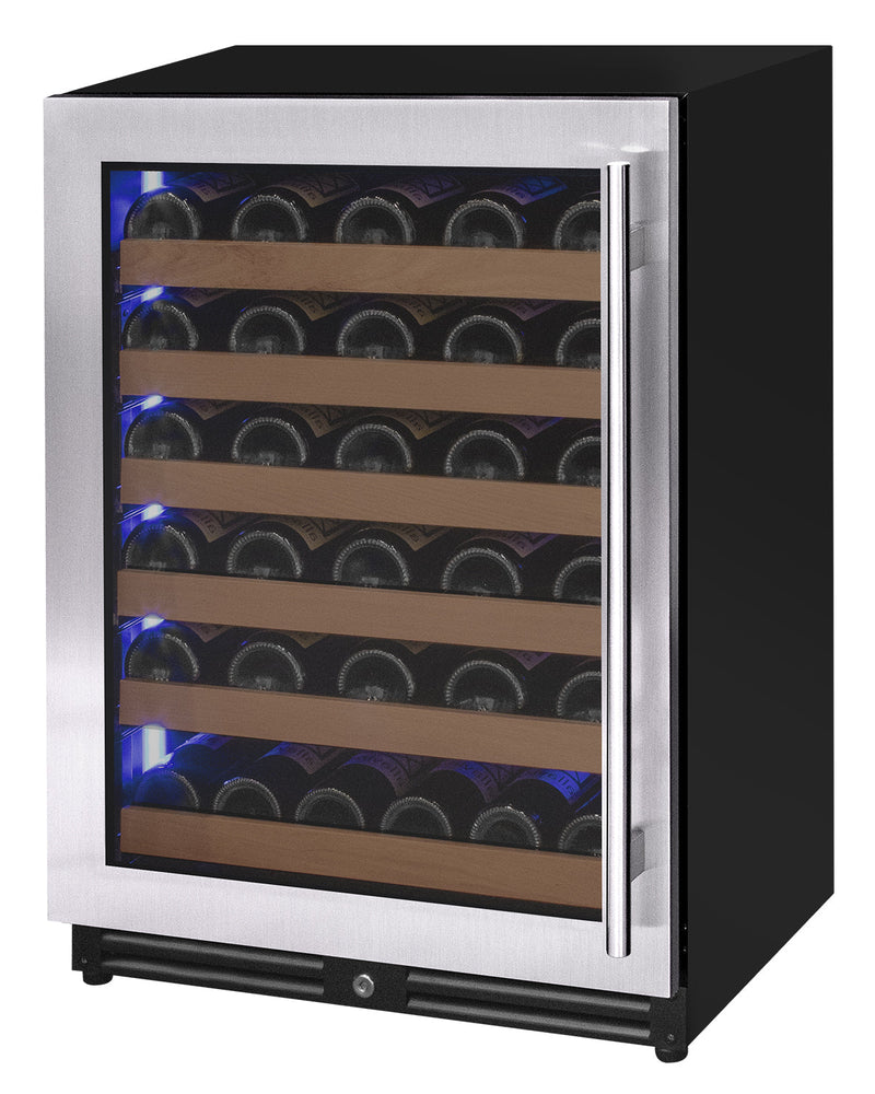 Reserva Series - 51 Bottle Single Zone Built-in Luxury Wine Refrigerator with Stainless Steel Door - Left Hinge