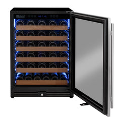 Reserva Series - 51 Bottle Single Zone Built-in Luxury Wine Refrigerator with Stainless Steel Door - Right Hinge