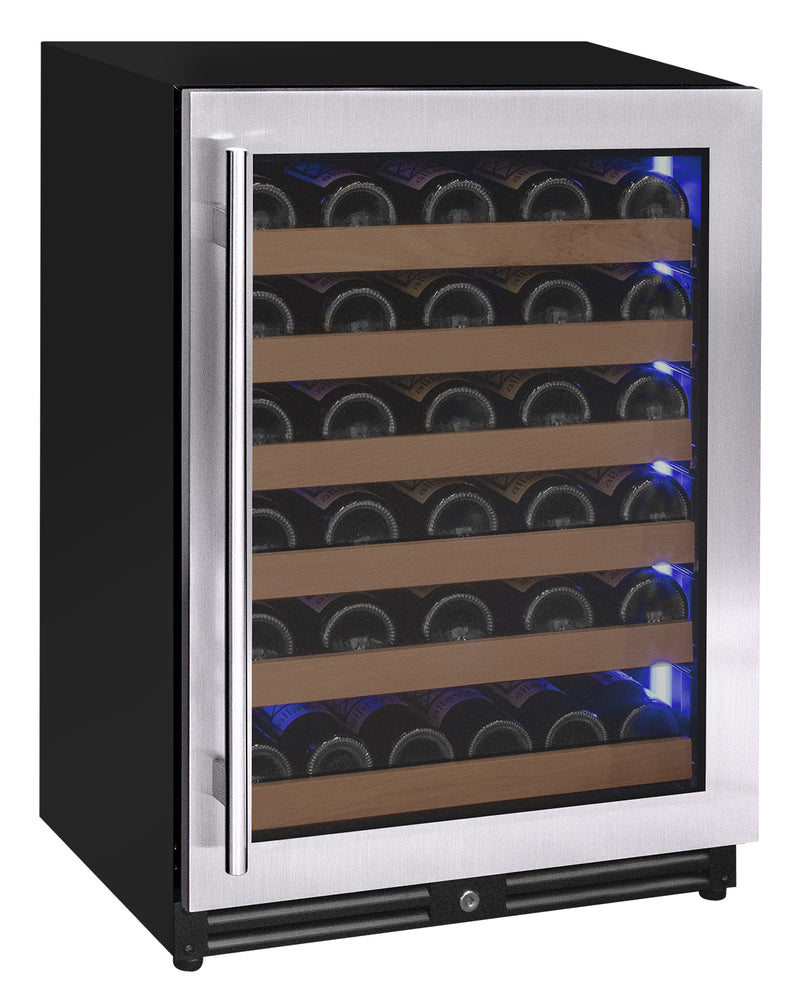 Reserva Series - 51 Bottle Single Zone Built-in Luxury Wine Refrigerator with Stainless Steel Door - Right Hinge