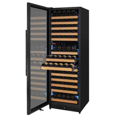 Reserva Series 172 Bottle Dual Zone Built-in Wine Refrigerator with Black Metal Door - Left Hinge