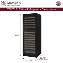 Reserva Series 172 Bottle Dual Zone Built-in Wine Refrigerator with Black Metal Door - Left Hinge
