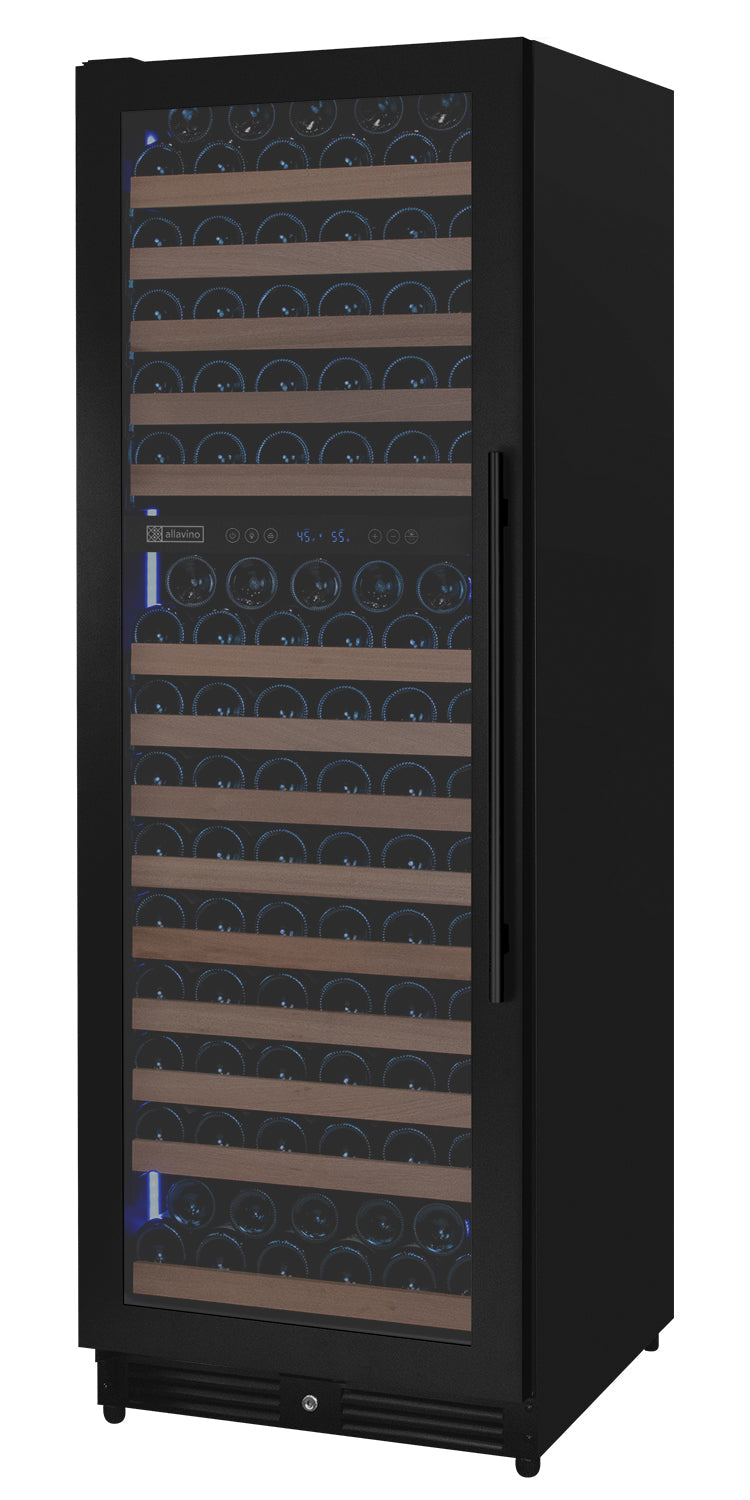 Reserva Series 172 Bottle Dual Zone Built-in Wine Refrigerator with Black Metal Door - Left Hinge