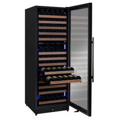 Reserva Series 172 Bottle Dual Zone Built-in Wine Refrigerator with Black Metal Door - Right Hinge