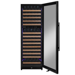 Reserva Series 172 Bottle Dual Zone Built-in Wine Refrigerator with Black Metal Door - Right Hinge