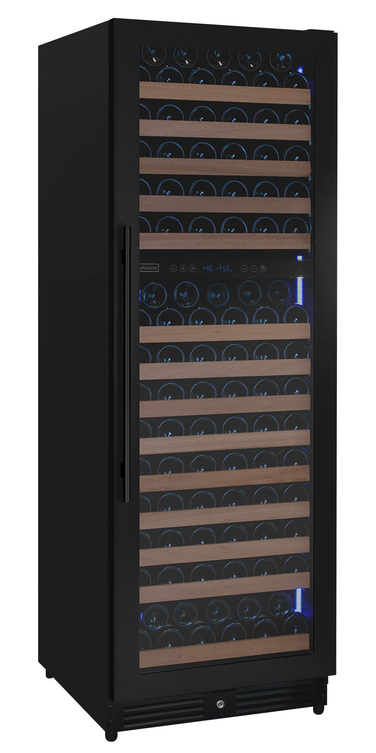 Reserva Series 172 Bottle Dual Zone Built-in Wine Refrigerator with Black Metal Door - Right Hinge