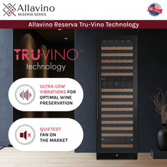Reserva Series 172 Bottle Dual Zone Built-in Wine Refrigerator with Black Metal Door - Right Hinge