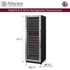 Reserva Series 172 Bottle Dual Zone Built-in Wine Refrigerator with Stainless Steel Door - Left Hinge