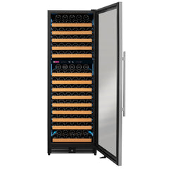 Reserva Series 344 Bottle Four Zone Side-by-Side Wine Refrigerators with Stainless Steel Doors