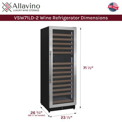 Reserva Series 172 Bottle Dual Zone Built-in Wine Refrigerator with Stainless Steel Door - Right Hinge