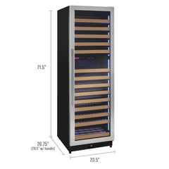 Reserva Series 344 Bottle Four Zone Side-by-Side Wine Refrigerators with Stainless Steel Doors