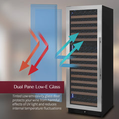 Reserva Series 172 Bottle Dual Zone Built-in Wine Refrigerator with Stainless Steel Door - Right Hinge
