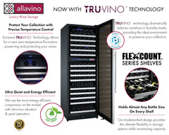 24" Wide FlexCount II Tru-Vino 172 Bottle Dual Zone Stainless Steel Right Hinge Wine Refrigerator