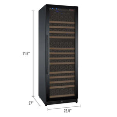 24" Wide FlexCount II Tru-Vino 177 Bottle Single Zone Black Right Hinge Wine Refrigerator