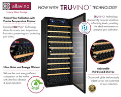63" Wide Vite II Tru-Vino 554 Bottle Dual Zone Black Side-by-Side Wine Refrigerator