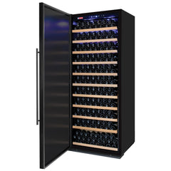 32" Wide Vite II Tru-Vino 305 Bottle Single Zone Solid Black Left Hinge Door Wine Refrigerator
