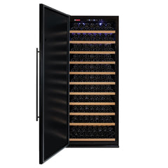 32" Wide Vite II Tru-Vino 305 Bottle Single Zone Solid Black Left Hinge Door Wine Refrigerator