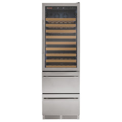 76.5" Tall Stainless Steel Wine Refrigerator with Two Refrigerated Drawers