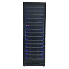 Reserva Series 67 Bottle 71" Tall Dual Zone Left Hinge Black Shallow Wine Refrigerator Console